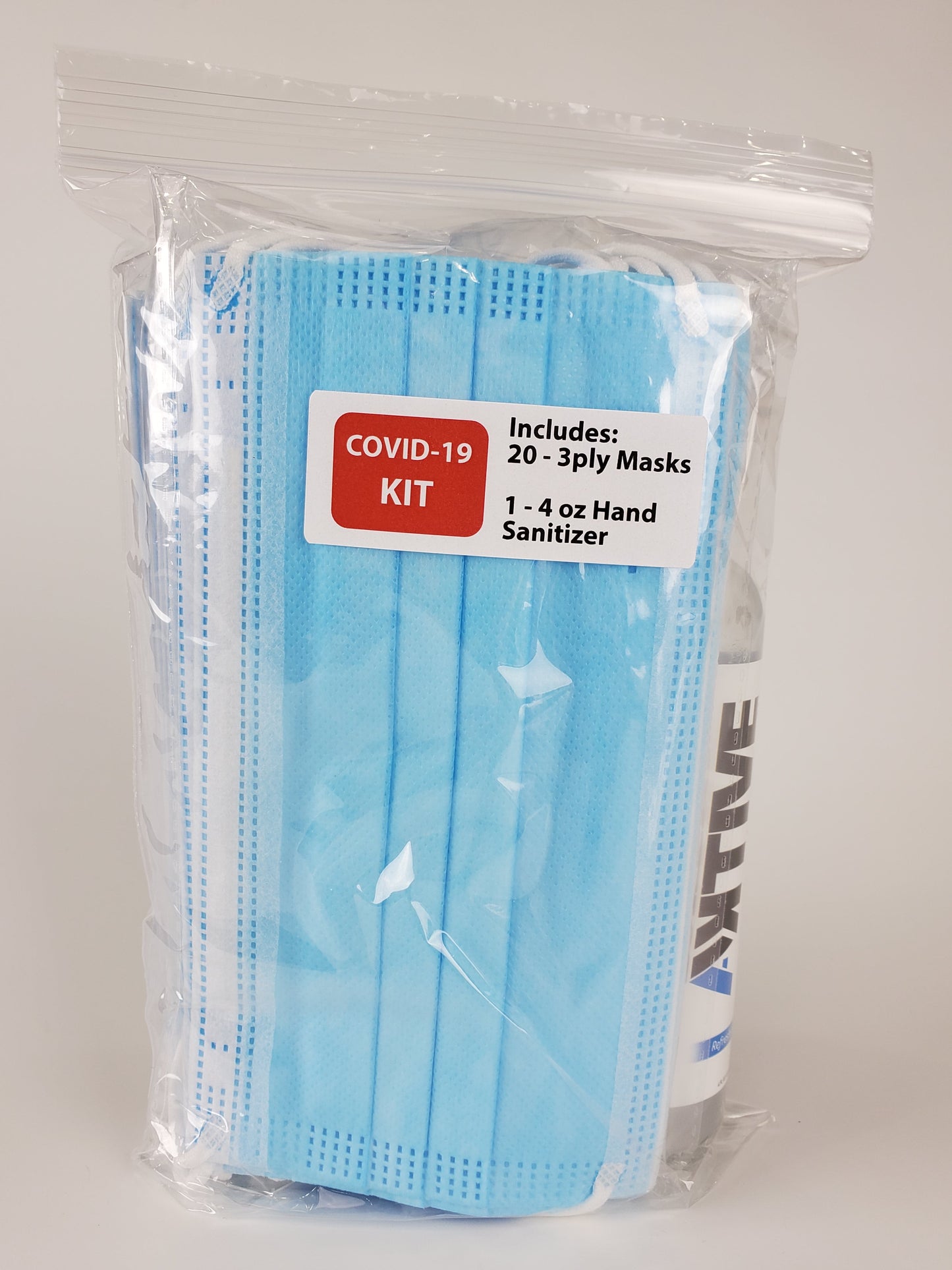 COVID19 PPE Kit - 20 3Ply Masks - 1 Hand Sanitizer