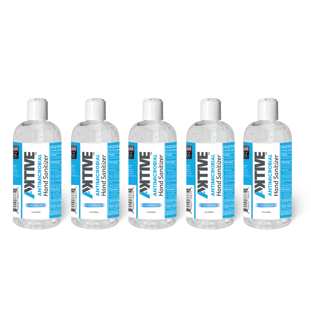 Aktive Hand-Sanitizer 16oz / 70% Ethanol (5 Count Pack)