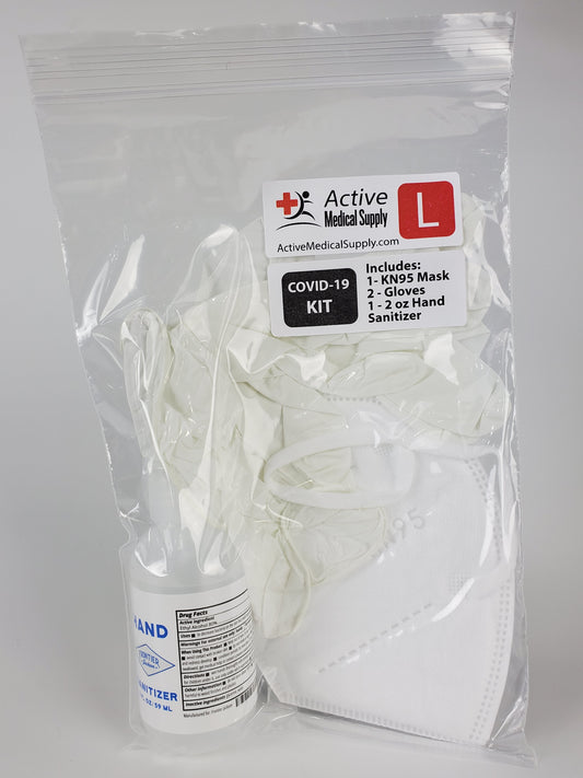 COVID19 PPE Kit - 1 KN95 Mask - 2 Gloves - 1 Hand Sanitizer