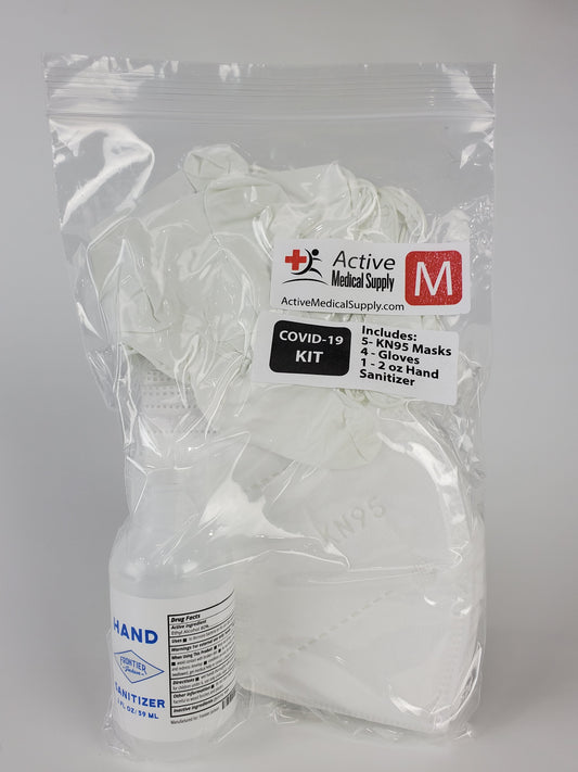 COVID19 PPE Kit - 5 KN95 Masks - 4 Gloves - 1 Hand Sanitizer